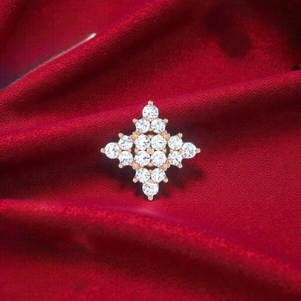 Pave 0.50 Cts F/VS1 Round Brilliant Diamonds Stud Earrings 14K Gold