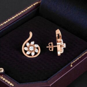 E-146 (7) Gorgeous 1/2 Cts Round Brilliant F/VS1 Diamonds Stud Earrings 14K Rose Gold