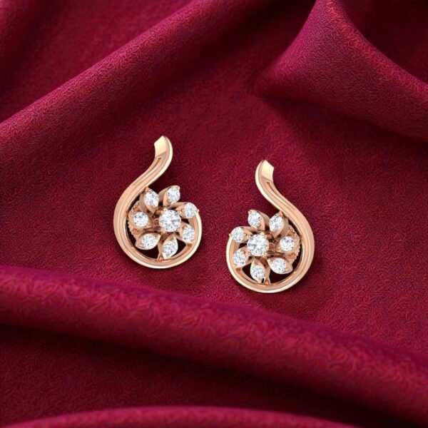 Gorgeous 1/2 Cts Round Brilliant F/VS1 Diamonds Stud Earrings 14K Rose Gold