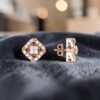 Classy 0.50 Cts Round Brilliant F/VS1 Diamonds Stud Earrings 14K Rose Gold