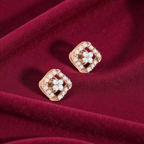 Classy 0.50 Cts Round Brilliant F/VS1 Diamonds Stud Earrings 14K Rose Gold