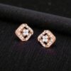 Classy 0.50 Cts Round Brilliant F/VS1 Diamonds Stud Earrings 14K Rose Gold