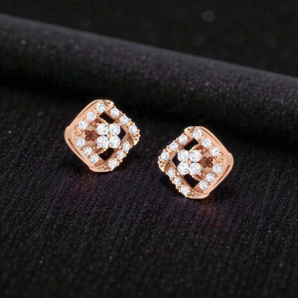 Classy 0.50 Cts Round Brilliant F/VS1 Diamonds Stud Earrings 14K Rose Gold