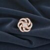 Pave 1.01 Cts F/VS1 Round Brilliant Diamonds Swirl Floral Stud Earrings 14K Gold