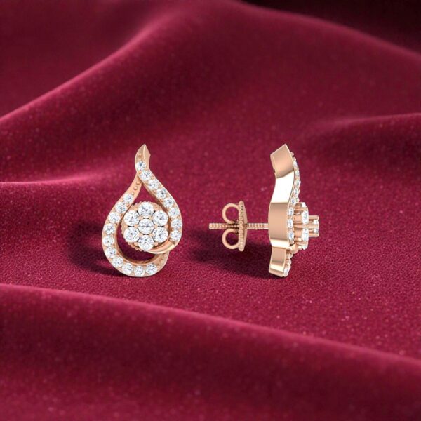 E-150 (7) Stunning 0.88 Cts Round Brilliant Cut F/VS1 Diamonds Stud Earrings 14K Rose Gold