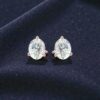 GIA Certified 1 Cts F/VS1 Round Brilliant Diamonds Stud Earrings 14K Rose Gold