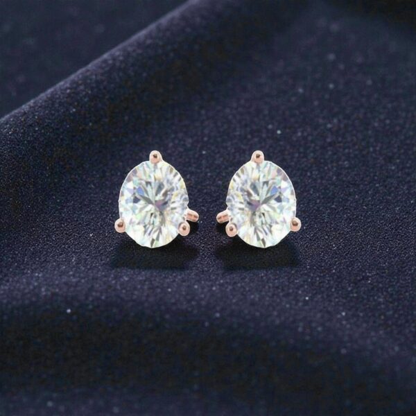 GIA Certified 1 Cts F/VS1 Round Brilliant Diamonds Stud Earrings 14K Rose Gold
