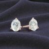 GIA Certified 1 Cts F/VS1 Round Brilliant Diamonds Stud Earrings 14K Rose Gold