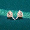 GIA Certified 1 Cts F/VS1 Round Brilliant Diamonds Stud Earrings 14K Rose Gold