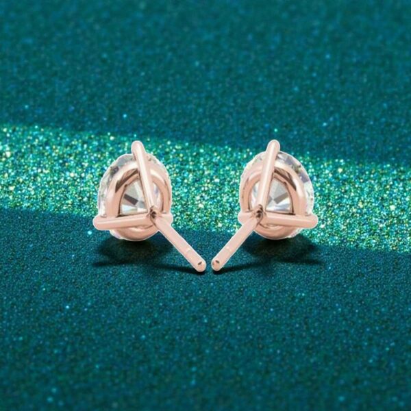GIA Certified 1 Cts F/VS1 Round Brilliant Diamonds Stud Earrings 14K Rose Gold
