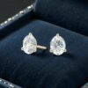 GIA Certified 1 Cts F/VS1 Natural Diamonds Martini Stud Earrings 14K Yellow Gold