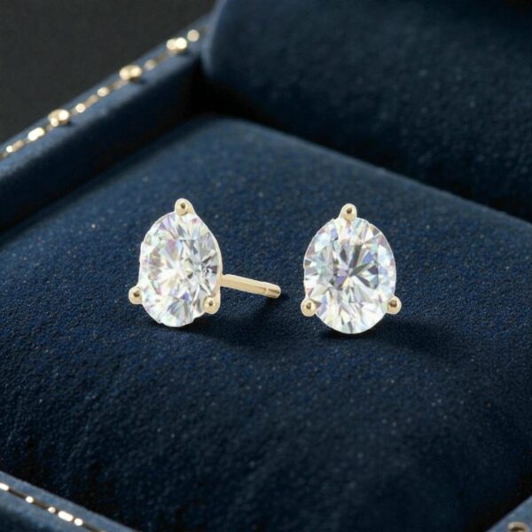 GIA Certified 1 Cts F/VS1 Natural Diamonds Martini Stud Earrings 14K Yellow Gold