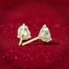 GIA Certified 1 Cts F/VS1 Natural Diamonds Martini Stud Earrings 14K Yellow Gold