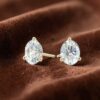 GIA Certified 1 Cts F/VS1 Natural Diamonds Martini Stud Earrings 14K Yellow Gold