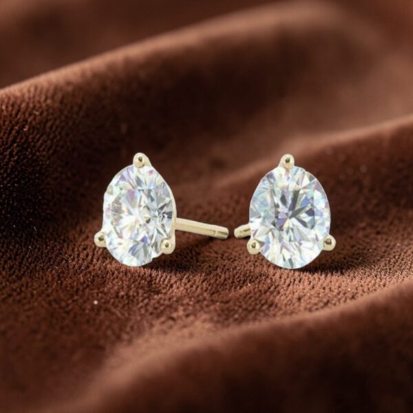 GIA Certified 1 Cts F/VS1 Natural Diamonds Martini Stud Earrings 14K Yellow Gold