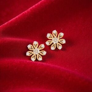 Home 10 0.72 Cts Round Brilliant F/VS1 Diamonds Floral Stud Earrings 14K Yellow Gold