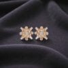 1.15 Cts Round Baguette Shape F/VS1 Diamonds Stud Earrings In 14K Gold