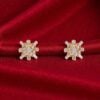 1.15 Cts Round Baguette Shape F/VS1 Diamonds Stud Earrings In 14K Gold