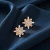 1.15 Cts Round Baguette Shape F/VS1 Diamonds Stud Earrings In 14K Gold