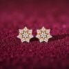 Stunning 0.68 Cts Round Brilliant F/VS1 Diamonds Stud Earrings Fine 14K Gold