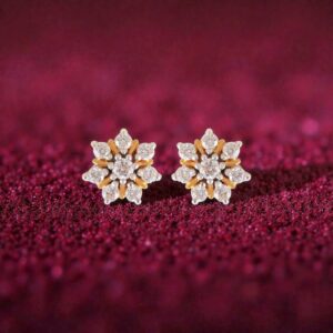 Stunning 0.68 Cts Round Brilliant F/VS1 Diamonds Stud Earrings Fine 14K Gold