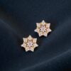 Stunning 0.68 Cts Round Brilliant F/VS1 Diamonds Stud Earrings Fine 14K Gold