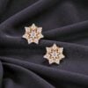Stunning 0.68 Cts Round Brilliant F/VS1 Diamonds Stud Earrings Fine 14K Gold