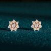 Stunning 0.68 Cts Round Brilliant F/VS1 Diamonds Stud Earrings Fine 14K Gold