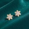 E-159 (8) Pave 0.60 Cts Round Brilliant F/VS1 Diamonds Starblossom Stud Earrings 14K Gold