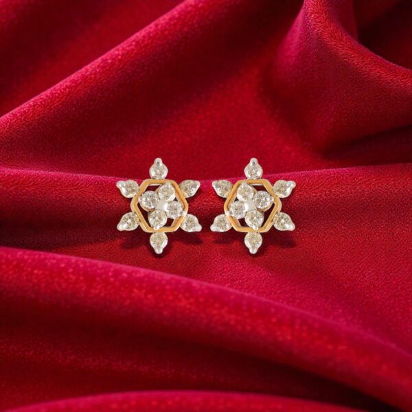 E-162 (5) Classy 1.43 Cts Round Brilliant Cut F/VS1 Diamonds Stud Earrings 14K Yellow Gold