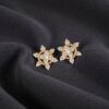 E-162 (6) Classy 1.43 Cts Round Brilliant Cut F/VS1 Diamonds Stud Earrings 14K Yellow Gold
