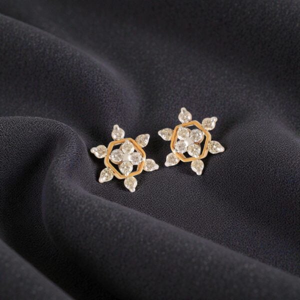 E-162 (6) Classy 1.43 Cts Round Brilliant Cut F/VS1 Diamonds Stud Earrings 14K Yellow Gold