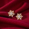 Exquisite 0.68 Cts Round Brilliant F/VS1 Diamonds Stud Earrings 14K Yellow Gold