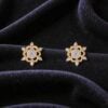 Exquisite 0.68 Cts Round Brilliant F/VS1 Diamonds Stud Earrings 14K Yellow Gold