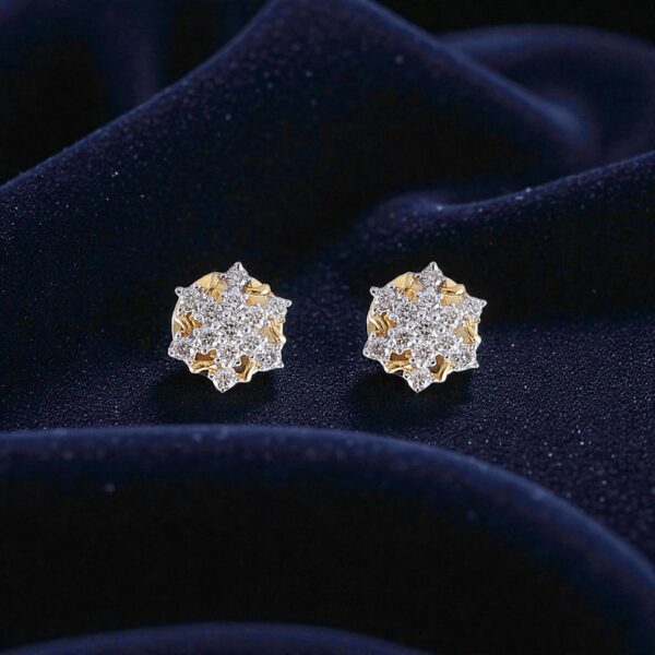 E-165 (5) Stunning 0.66 Cts Round Brilliant F/VS1 Diamonds Stud Earrings 14K Yellow Gold