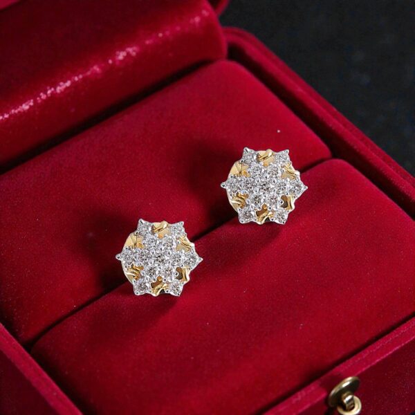 E-165 (6) Stunning 0.66 Cts Round Brilliant F/VS1 Diamonds Stud Earrings 14K Yellow Gold
