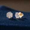 E-165 (7) Stunning 0.66 Cts Round Brilliant F/VS1 Diamonds Stud Earrings 14K Yellow Gold