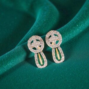 Classy 0.90 Cts Round Brilliant F/VS1 Diamonds Stud Earrings In 14K Yellow Gold