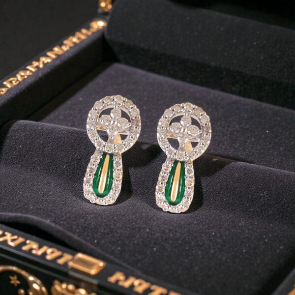 Classy 0.90 Cts Round Brilliant F/VS1 Diamonds Stud Earrings In 14K Yellow Gold