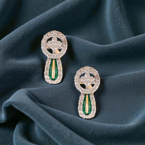 Classy 0.90 Cts Round Brilliant F/VS1 Diamonds Stud Earrings In 14K Yellow Gold
