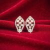 Elegant 1.66 Cts Round Brilliant F/VS1 Diamonds Teardrop Stud Earrings 14K Gold