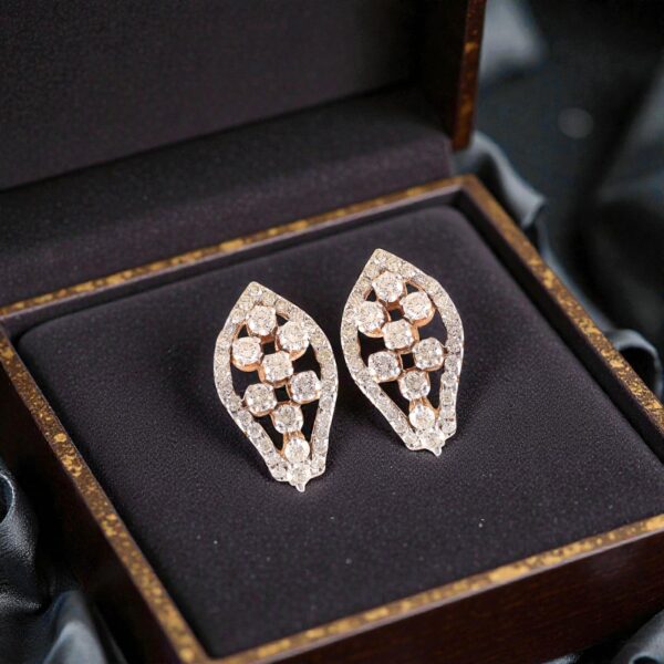 Elegant 1.66 Cts Round Brilliant F/VS1 Diamonds Teardrop Stud Earrings 14K Gold