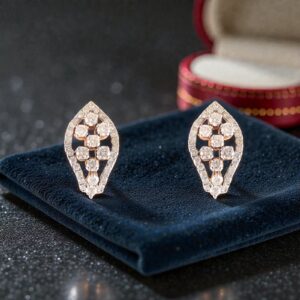 Elegant 1.66 Cts Round Brilliant F/VS1 Diamonds Teardrop Stud Earrings 14K Gold