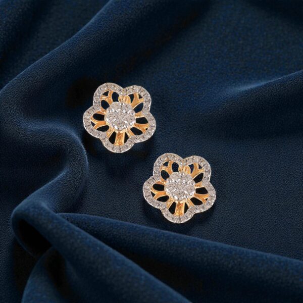Classic 1.10 Cts Round Brilliant F/VS1 Diamonds Huggie Earrings 14KT Yellow Gold
