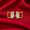 Classic 1.10 Cts Round Brilliant F/VS1 Diamonds Huggie Earrings 14KT Yellow Gold
