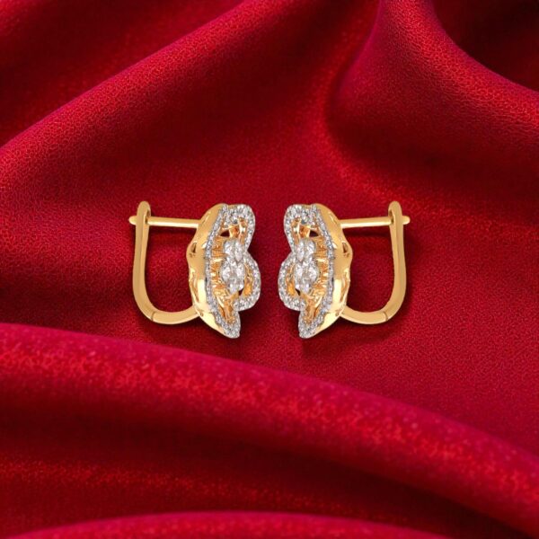 Classic 1.10 Cts Round Brilliant F/VS1 Diamonds Huggie Earrings 14KT Yellow Gold