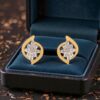 Stunning 1/2 Cts Round Brilliant F/VS1 Natural Diamonds Stud Earrings 14K Gold