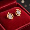 Stunning 1/2 Cts Round Brilliant F/VS1 Natural Diamonds Stud Earrings 14K Gold