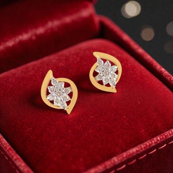 Stunning 1/2 Cts Round Brilliant F/VS1 Natural Diamonds Stud Earrings 14K Gold
