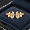 Stunning 1/2 Cts Round Brilliant F/VS1 Natural Diamonds Stud Earrings 14K Gold